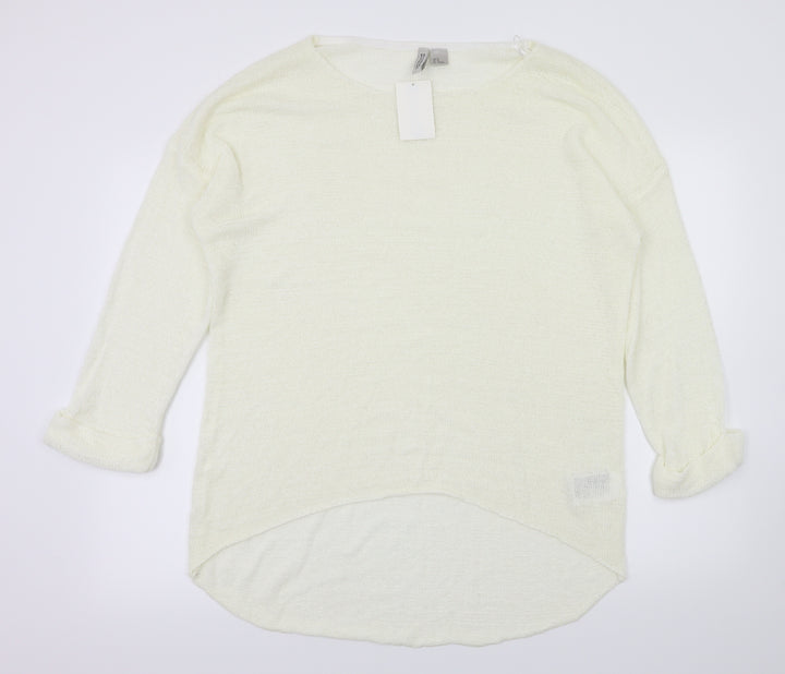 H&M Womens Ivory Basic Blouse Size M