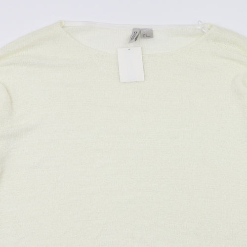 H&M Womens Ivory   Basic Blouse Size M