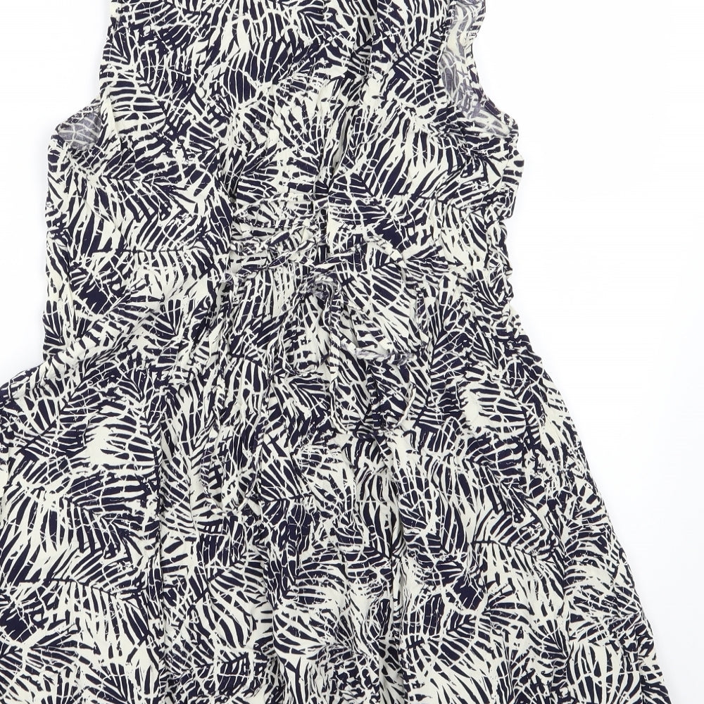 New Look Womens Blue   A-Line  Size 14  - Leaf print