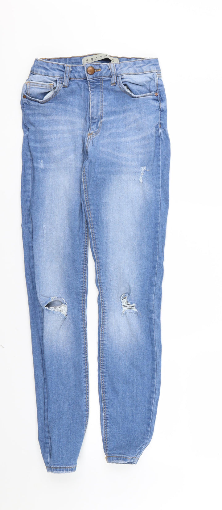 Denim & Co. Womens Blue Denim Skinny Jeans Size 10 L28 in