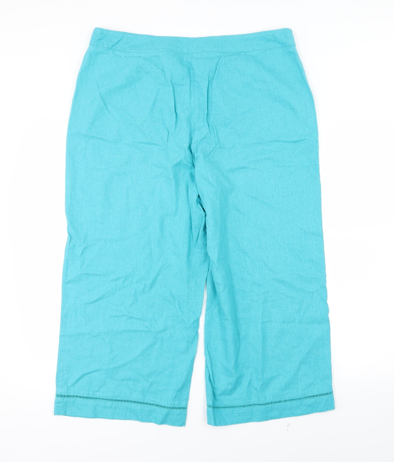 BHS Womens Blue   Cropped Trousers Size 16 L22 in