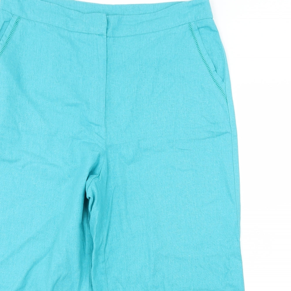 BHS Womens Blue   Cropped Trousers Size 16 L22 in