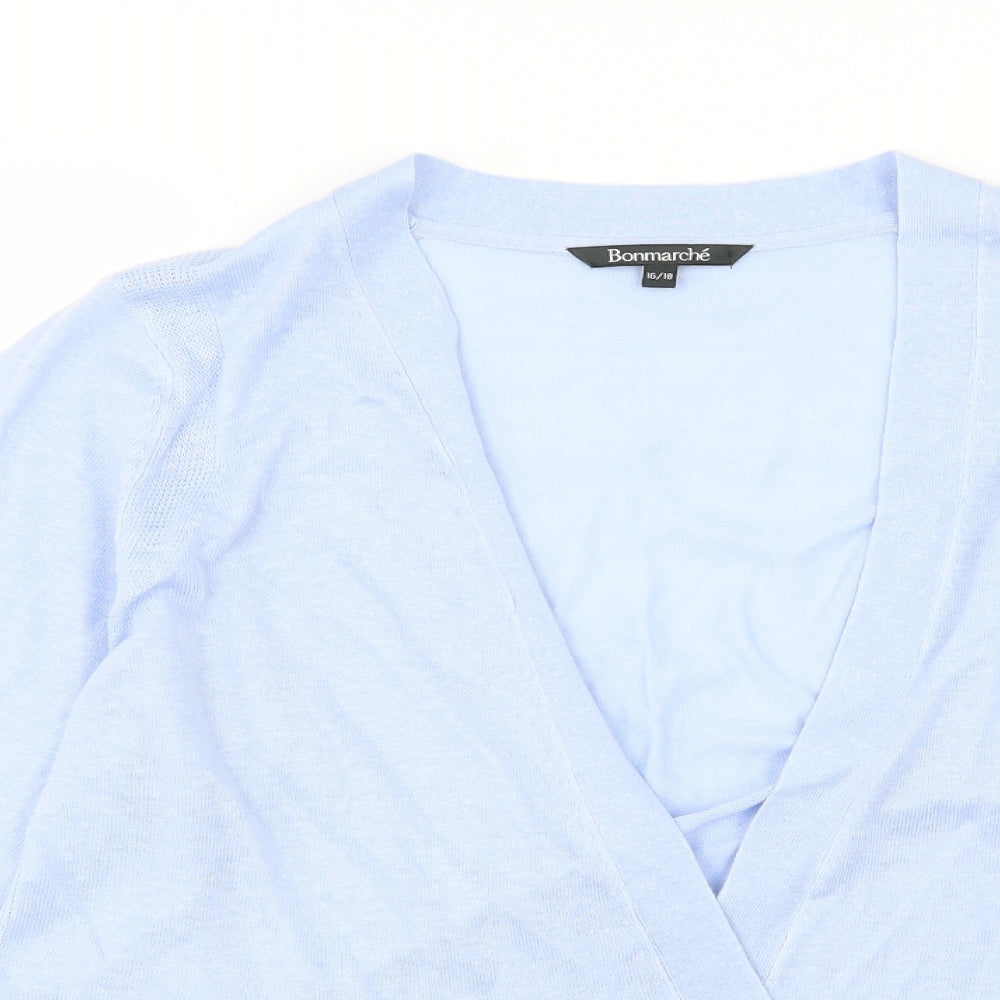 Bonmarché Womens Blue  Knit Cardigan Jumper Size 16