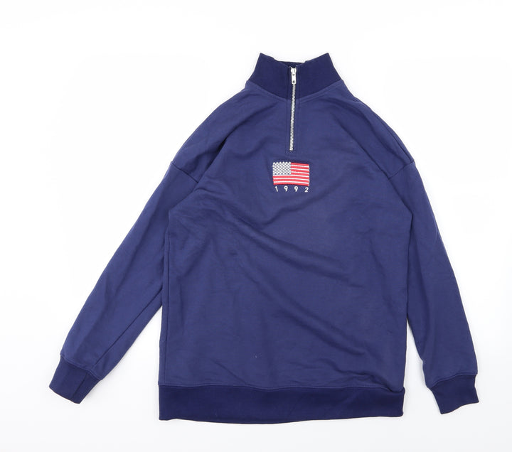Daisy Street Womens Blue  Jersey Pullover Sweatshirt Size 12