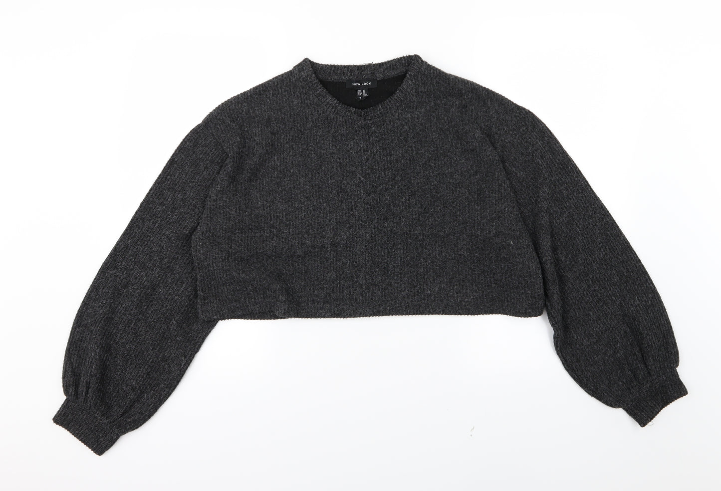 New Look Womens Grey  Knit Pullover Jumper Size M  - Cropped
