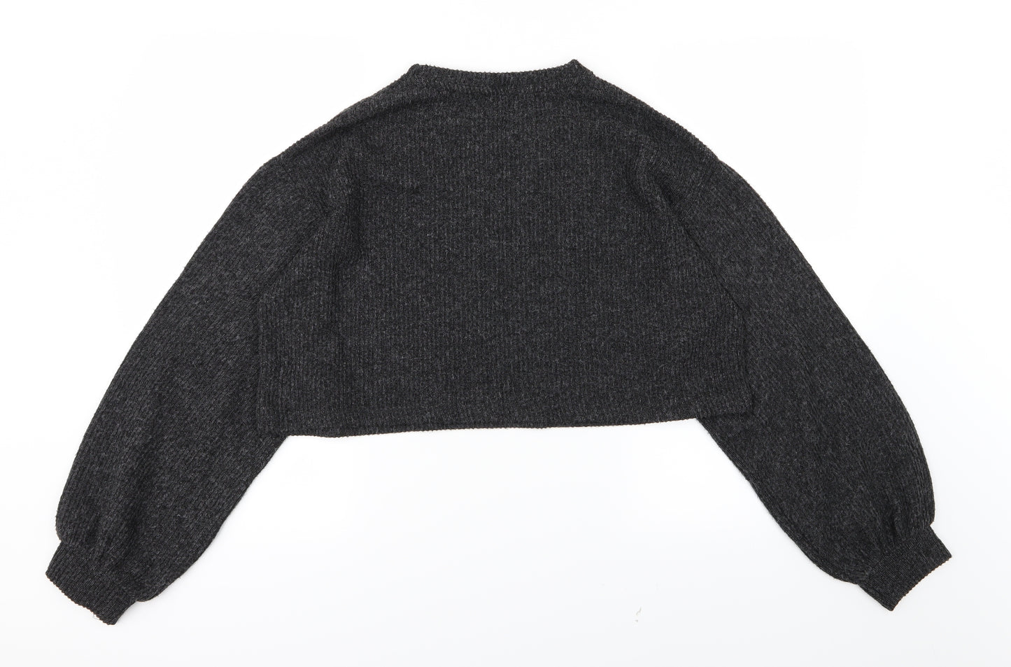 New Look Womens Grey  Knit Pullover Jumper Size M  - Cropped