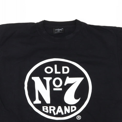 Jack Daniels Mens Black  Jersey  T-Shirt Size M