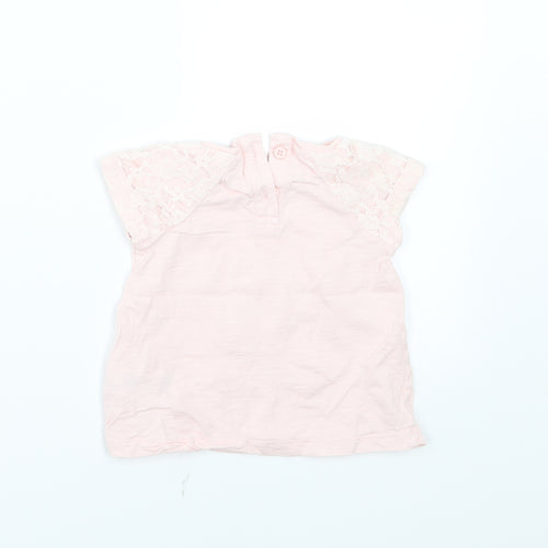F&F Girls Pink  Jersey Basic T-Shirt Size 3-6 Months  - Love