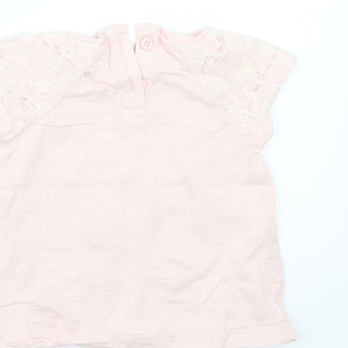 F&F Girls Pink  Jersey Basic T-Shirt Size 3-6 Months  - Love