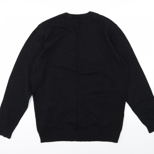 Maine Mens Black  Knit Pullover Jumper Size M