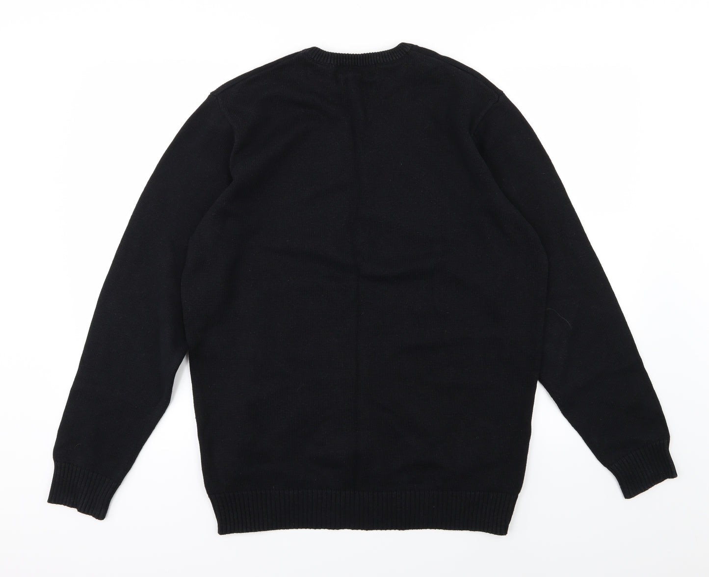 Maine Mens Black  Knit Pullover Jumper Size M