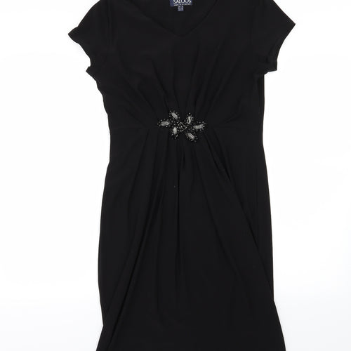 Saloos Womens Black  Rayon A-Line  Size 12