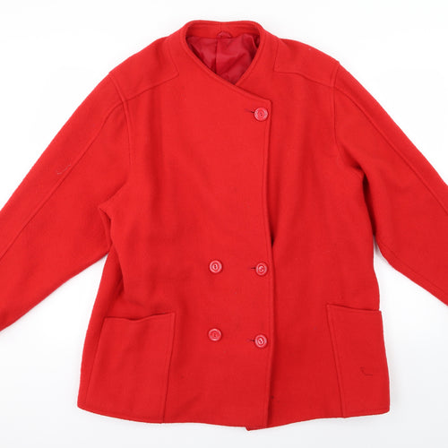 First Choice Womens Red  Knit Overcoat Coat Size 18