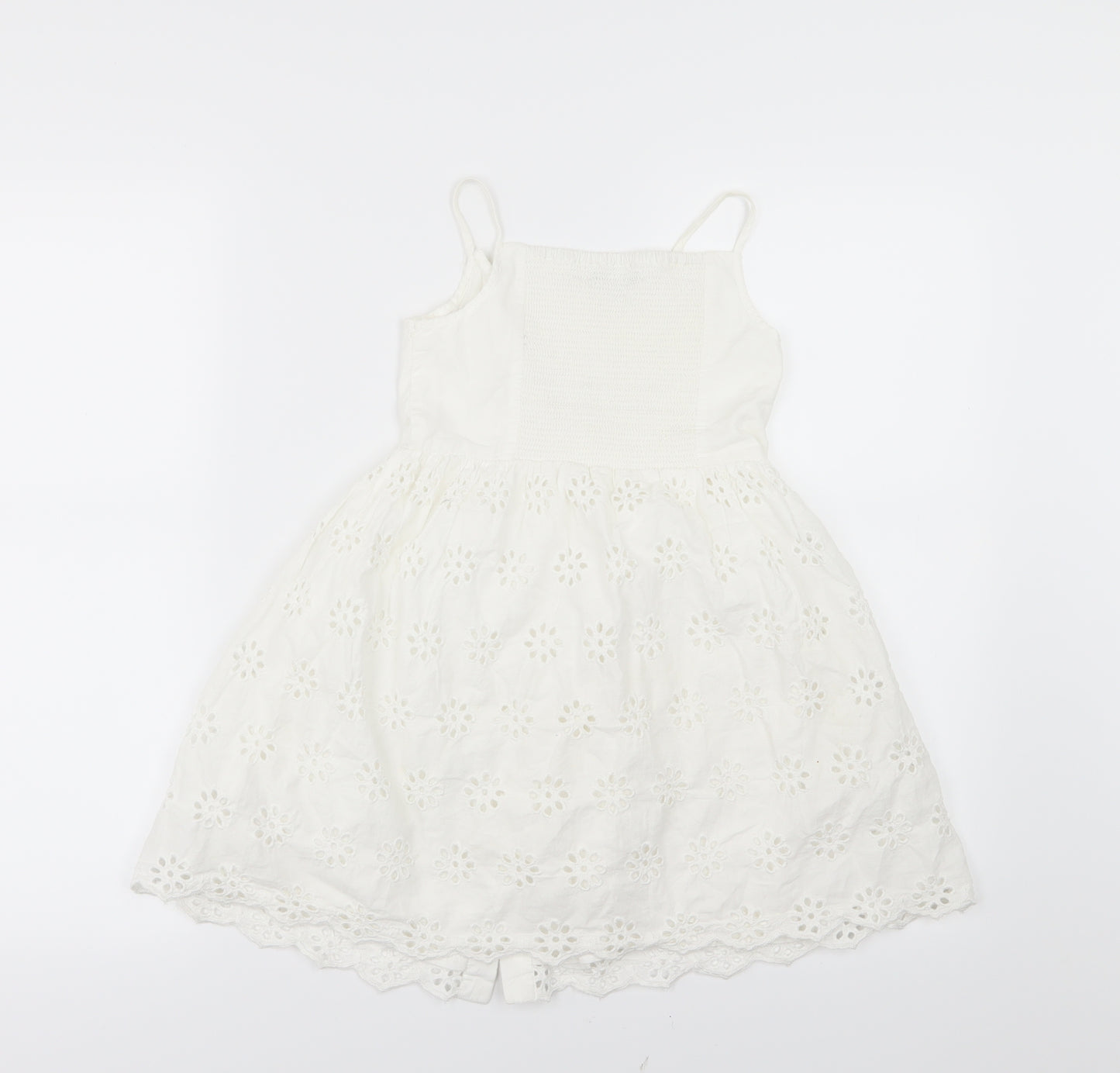 Primark Girls White Floral Woven A-Line  Size 3-4 Years