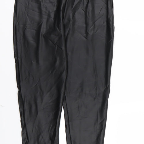 Boohoo Womens Black   Carrot Leggings Size 8 L26 in - Leather Effect