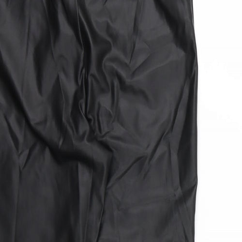 Boohoo Womens Black   Carrot Leggings Size 8 L26 in - Leather Effect