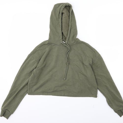 Divided by H&M Womens Green  Jersey Pullover Hoodie Size S  - Cropped