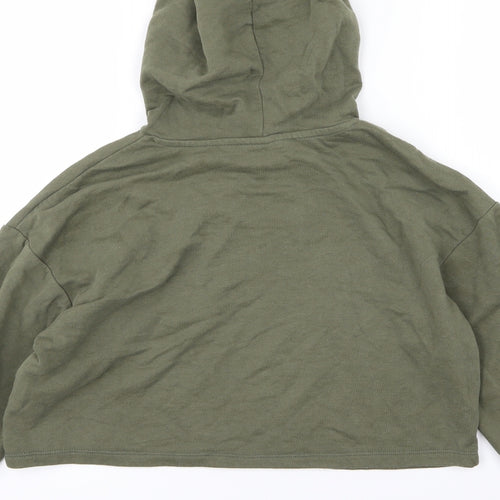 Divided by H&M Womens Green  Jersey Pullover Hoodie Size S  - Cropped