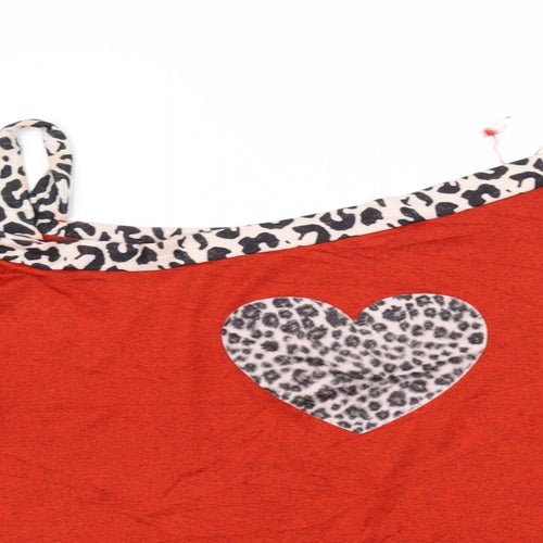 Preworn Womens Red   Pullover Jumper Size L  - heart animal print