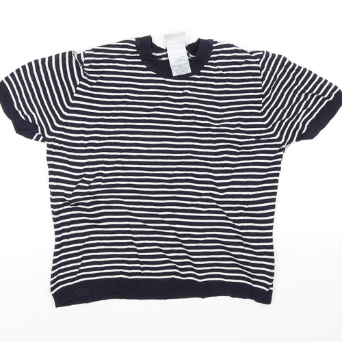 Laura Ashley Womens Blue Striped  Camisole T-Shirt Size L