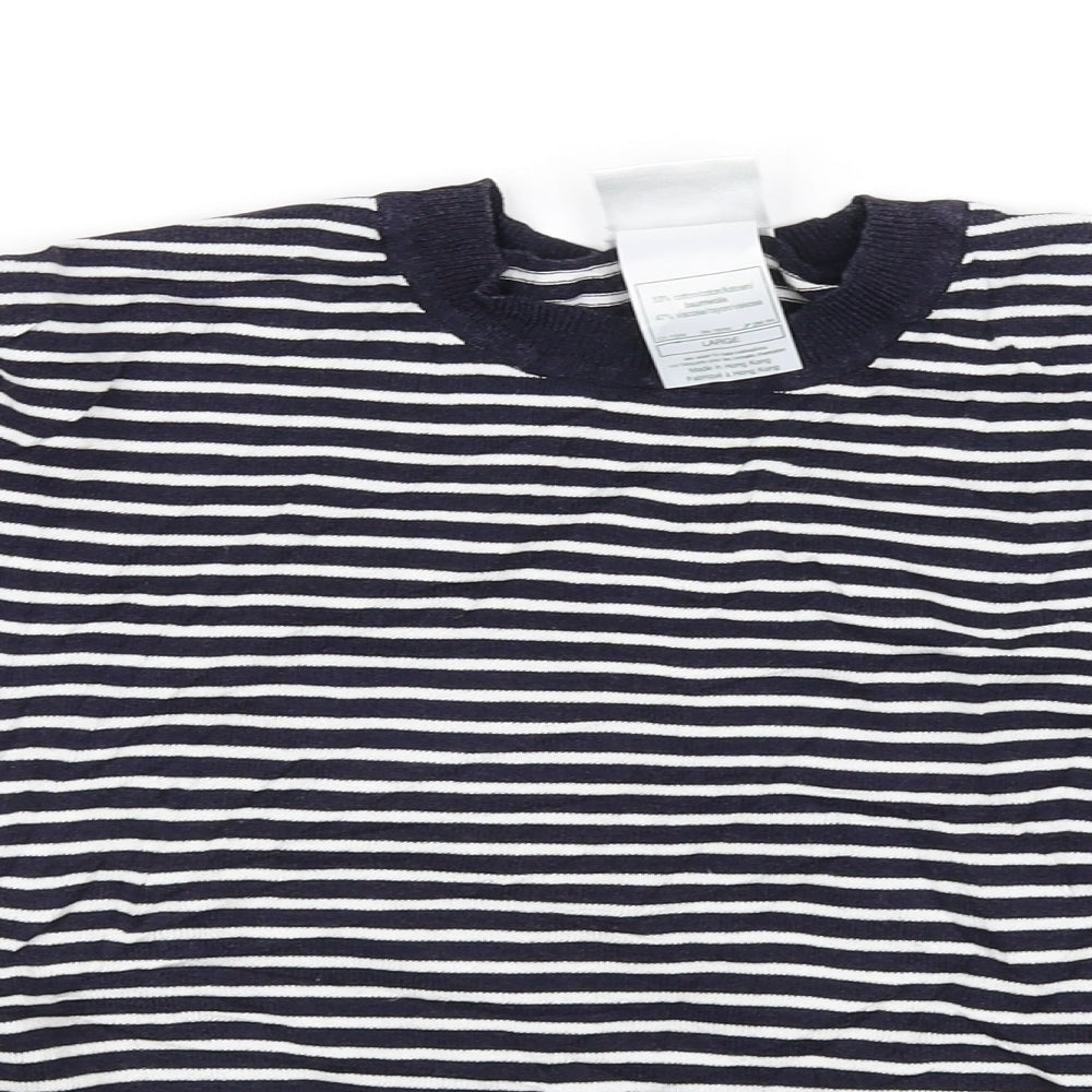 Laura Ashley Womens Blue Striped  Camisole T-Shirt Size L