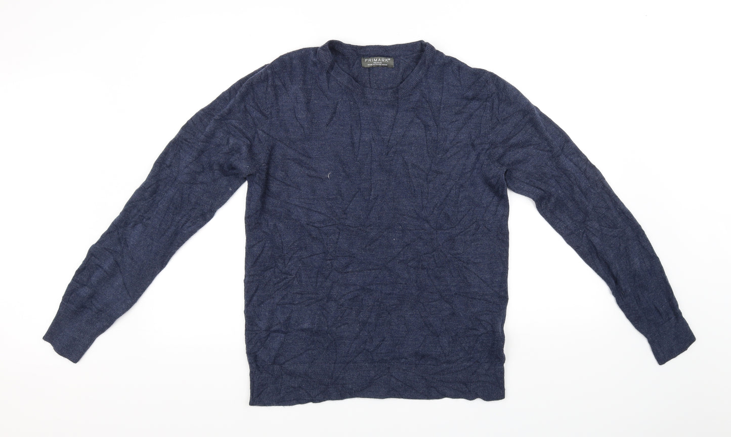 Primark Mens Blue   Pullover Jumper Size M