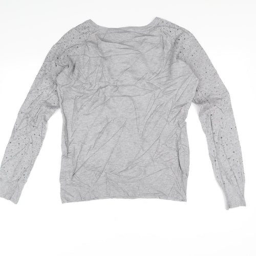 Vila Milano Womens Grey   Pullover Jumper Size L