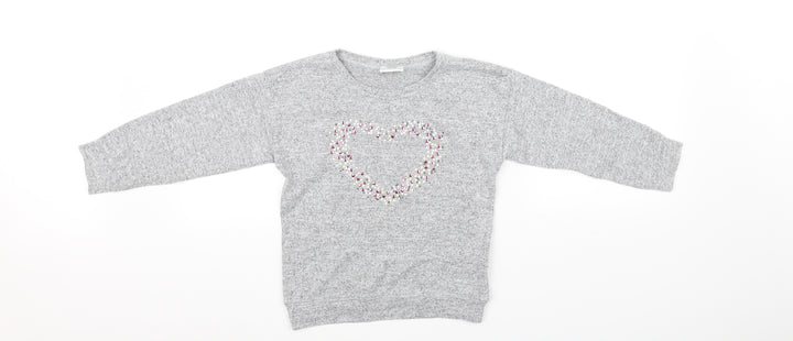 Sweet Millie Girls Grey   Pullover Jumper Size 7 Years