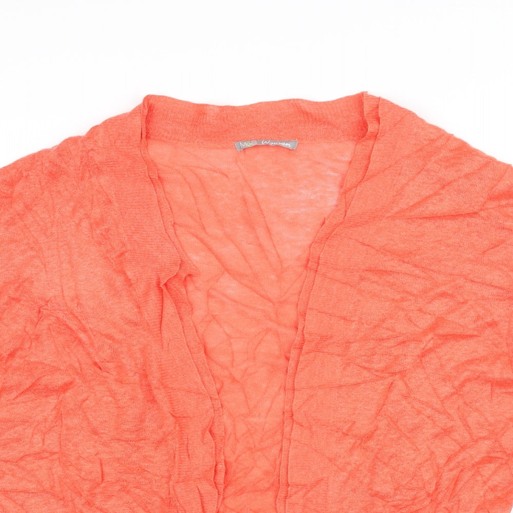 M&S Collection Womens Orange   Cardigan Jumper Size 16