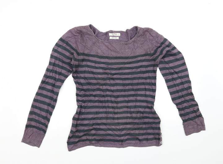 adelaide street Womens Blue Striped Pullover Jumper Size M