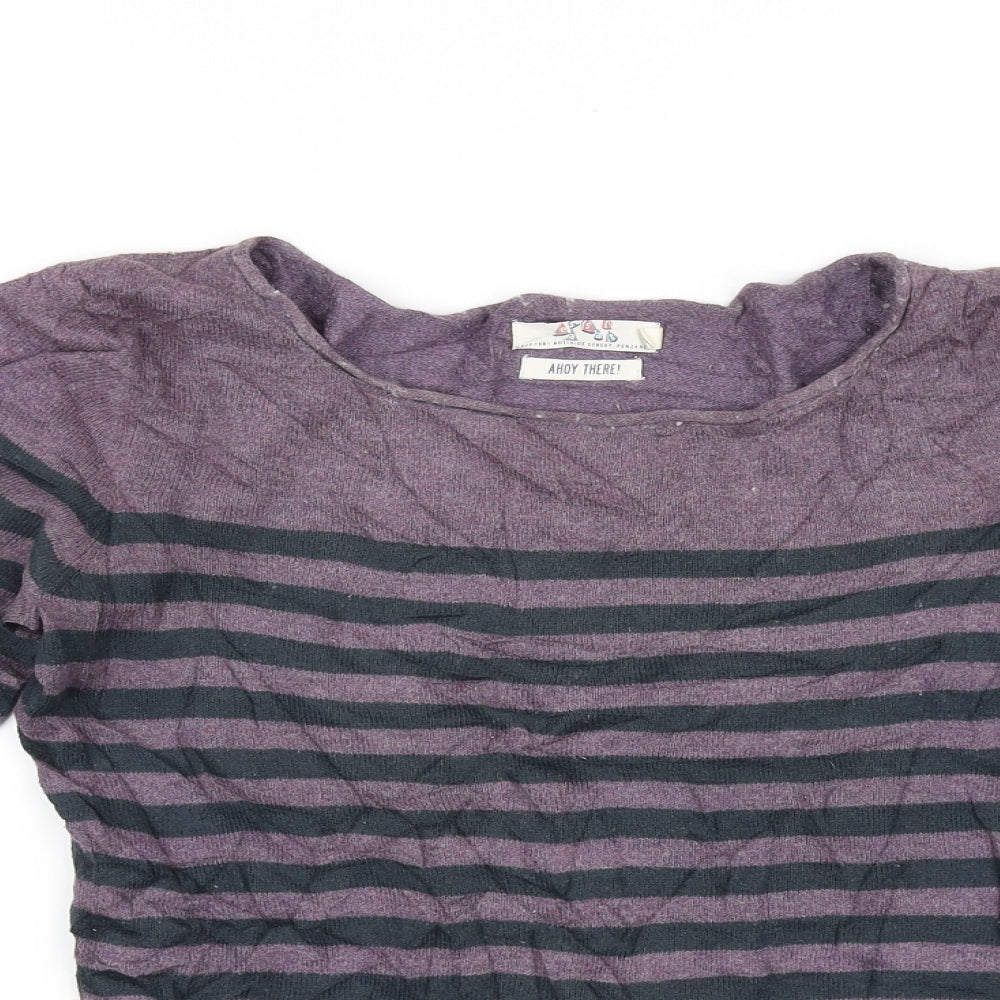 adelaide street Womens Blue Striped  Pullover Jumper Size M