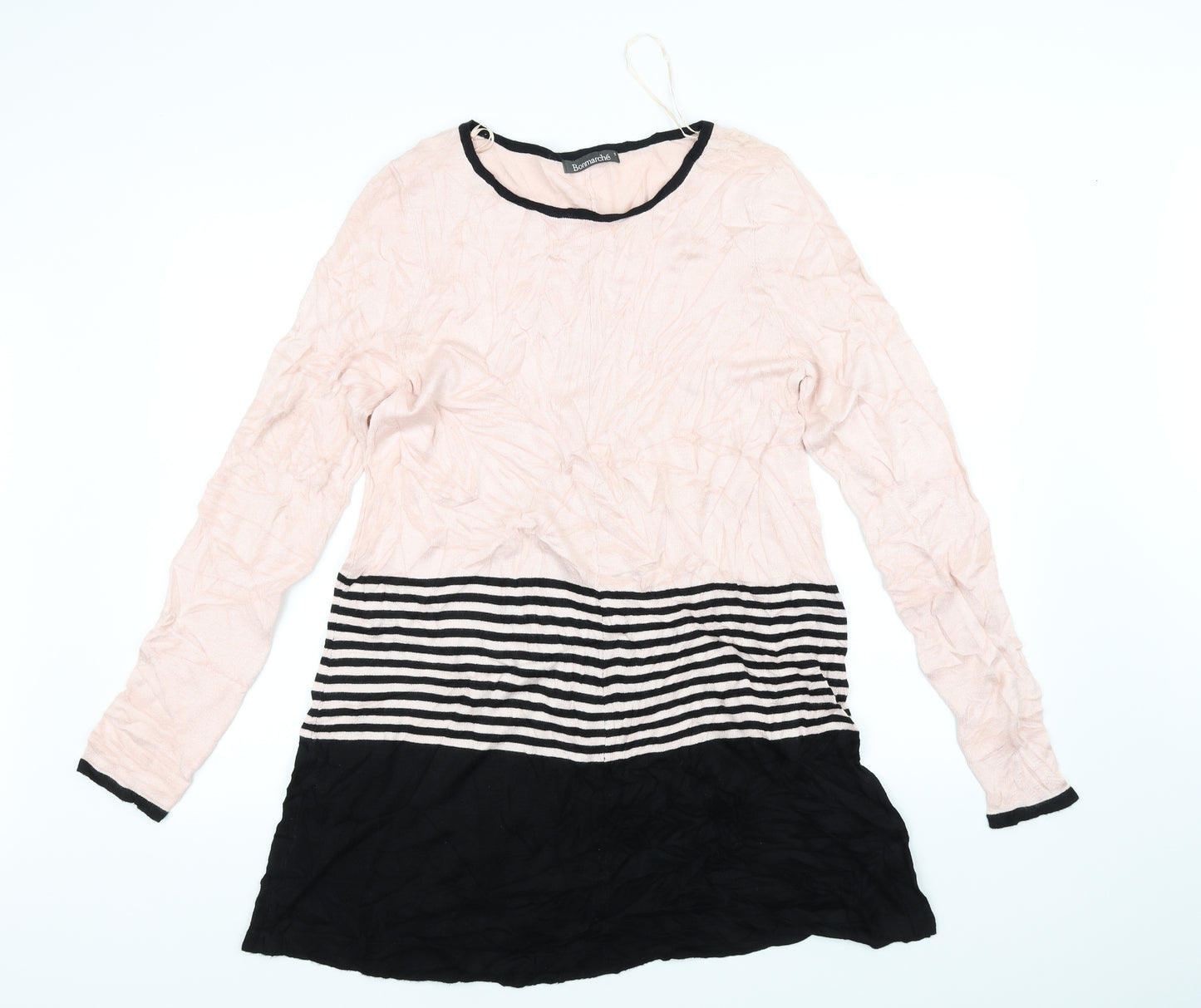 Bonmarche Womens Pink Striped  A-Line  Size S
