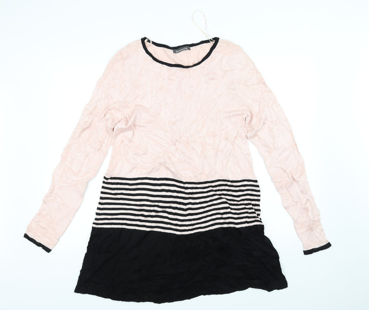 Bonmarche Womens Pink Striped  A-Line  Size S