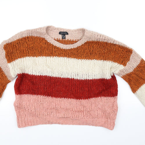 New Look Womens Beige Striped  Pullover Jumper Size L