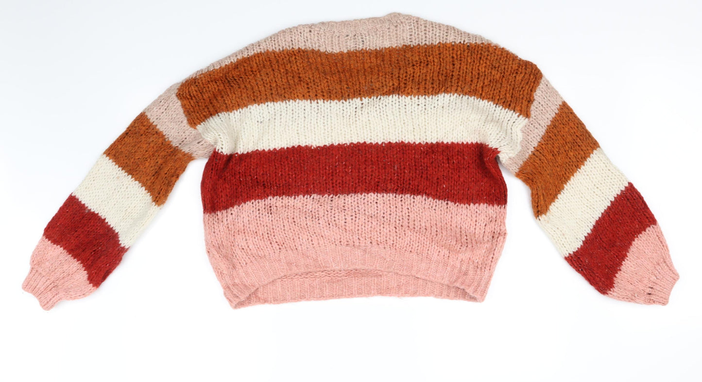 New Look Womens Beige Striped  Pullover Jumper Size L