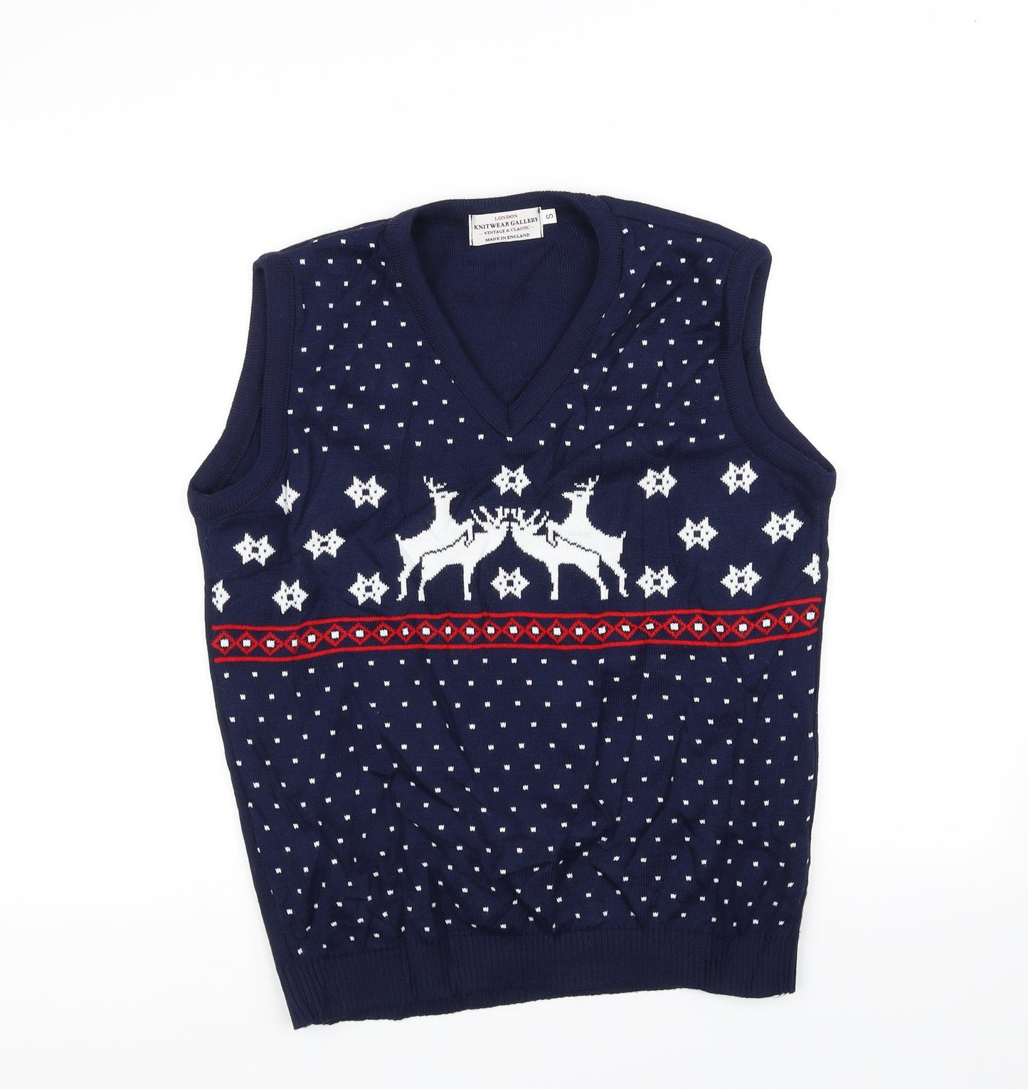 London Mens Blue   Vest Sweatshirt Size S  - christmas
