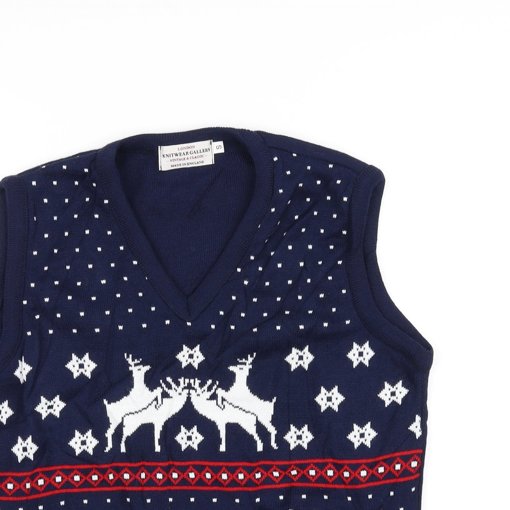 London Mens Blue   Vest Sweatshirt Size S  - christmas