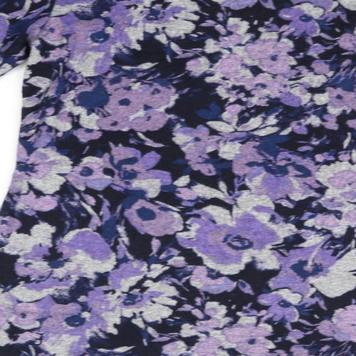 m&S Womens Purple Floral  A-Line  Size 8