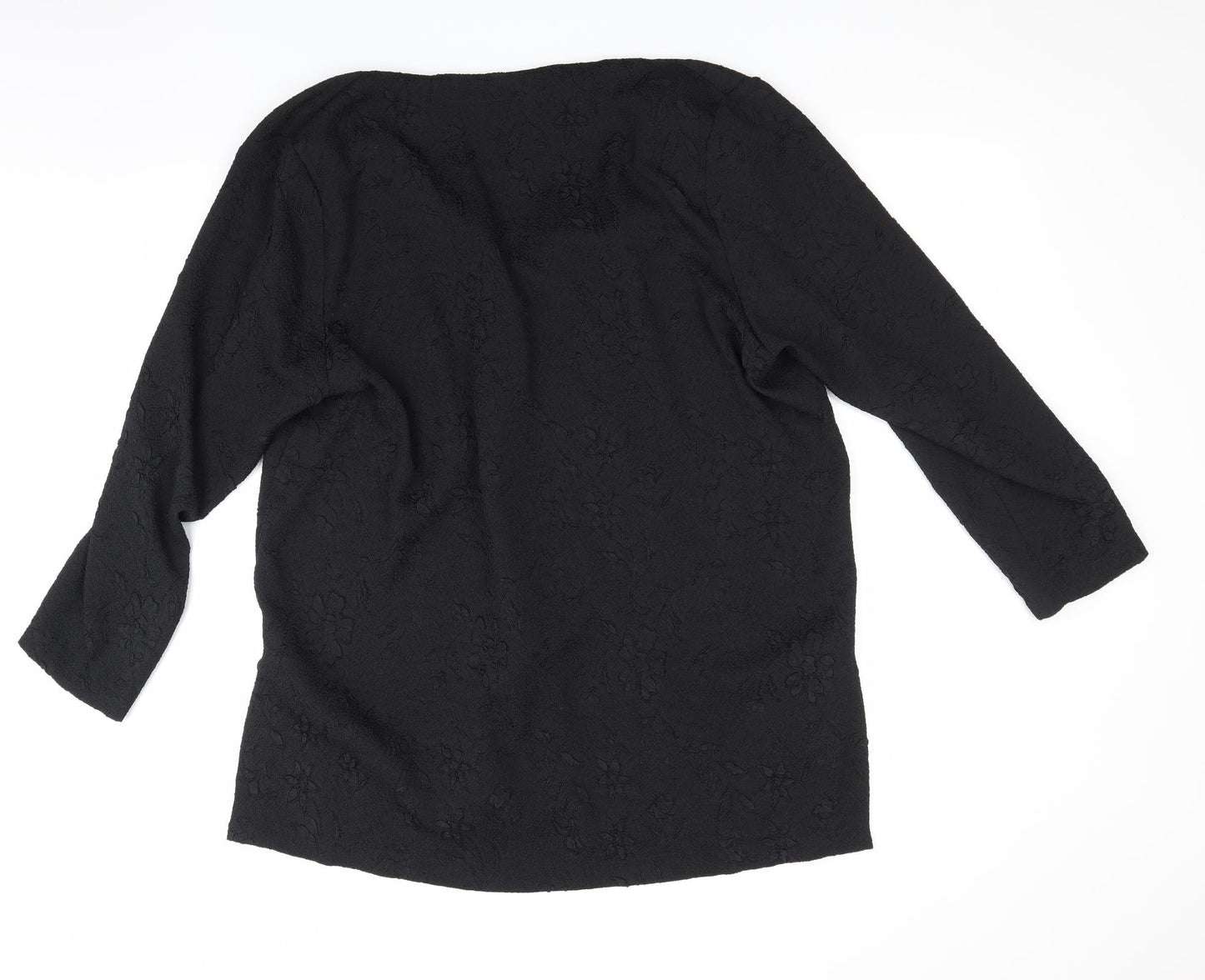 Preworn Womens Black Floral  Jacket Blazer Size L