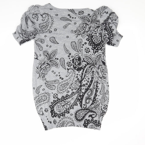Rohan Womens Grey Floral Knit Jumper Dress  Size 16