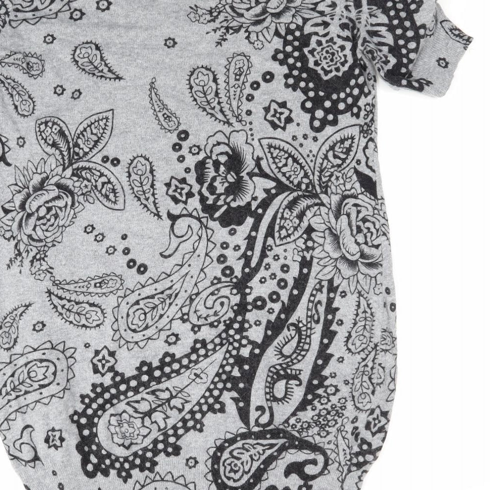 Rohan Womens Grey Floral Knit Jumper Dress  Size 16