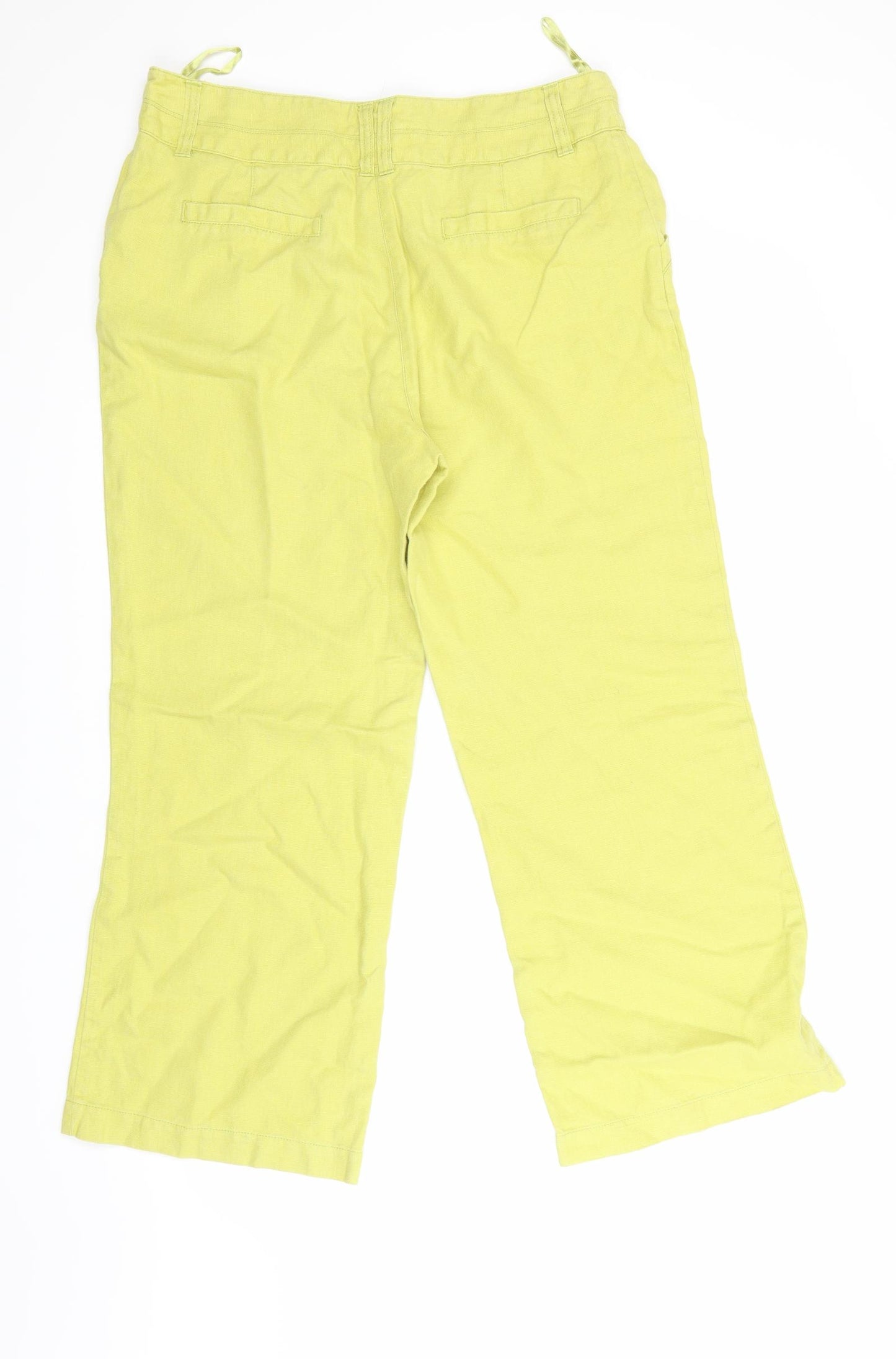 Per Una Womens Yellow   Capri Trousers Size 14 L26 in