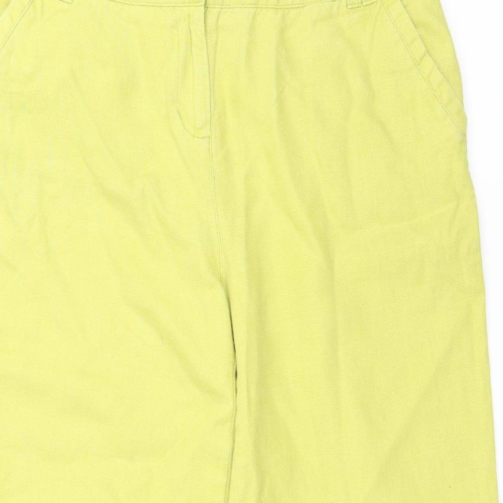 Per Una Womens Yellow   Capri Trousers Size 14 L26 in
