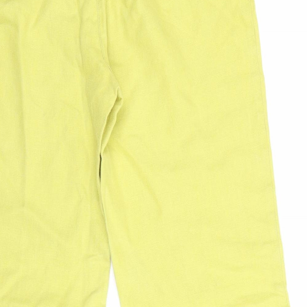 Per Una Womens Yellow   Capri Trousers Size 14 L26 in