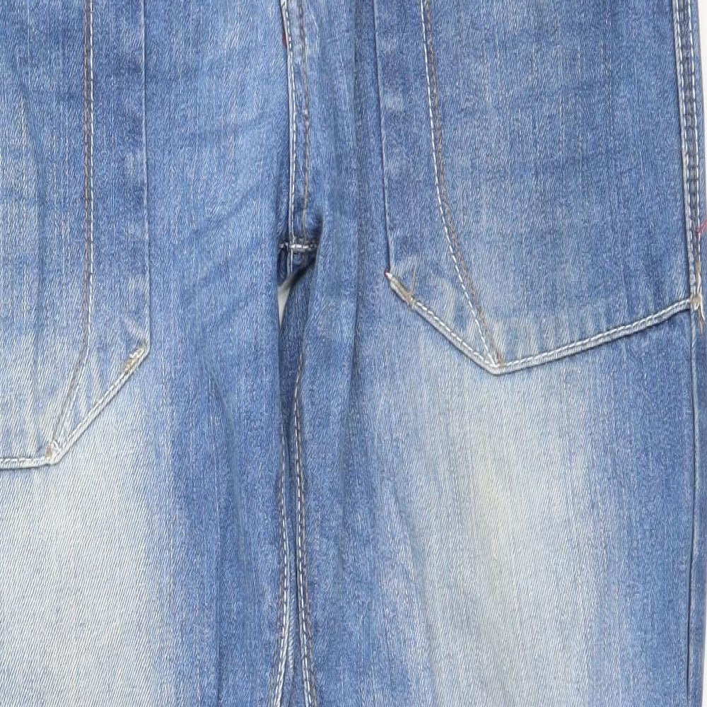 Crosshatch Mens Blue  Denim Straight Jeans Size 32 L28 in