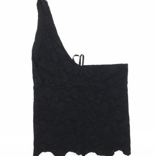 Fransa Womens Black Floral  Basic Blouse Size L