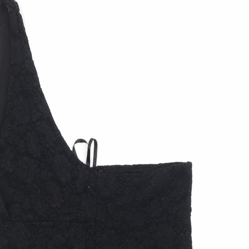 Fransa Womens Black Floral  Basic Blouse Size L