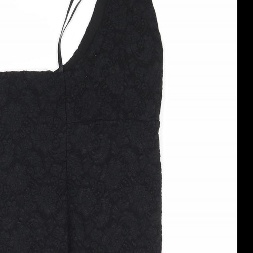 Fransa Womens Black Floral  Basic Blouse Size L