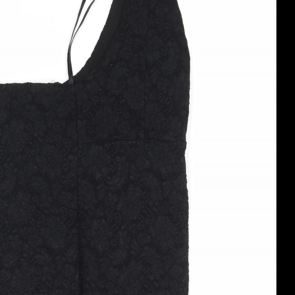 Fransa Womens Black Floral  Basic Blouse Size L
