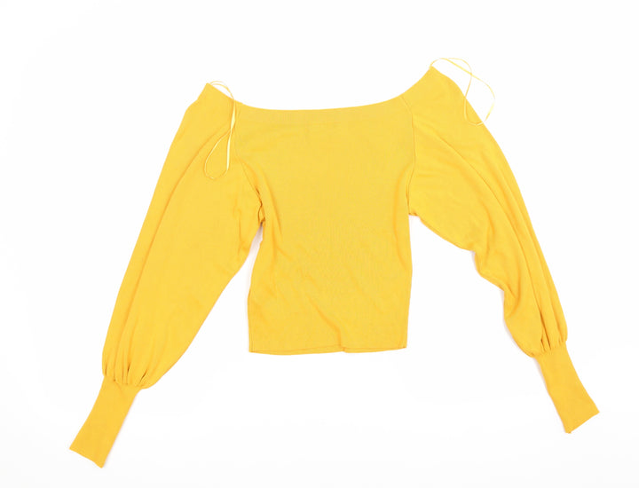 Topshop Womens Orange  Corduroy Pullover Jumper Size 8